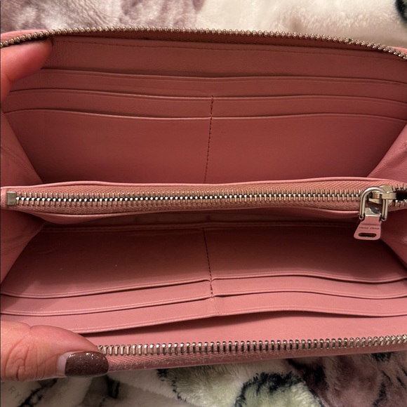 Miu Miu Pink Woven Wallet